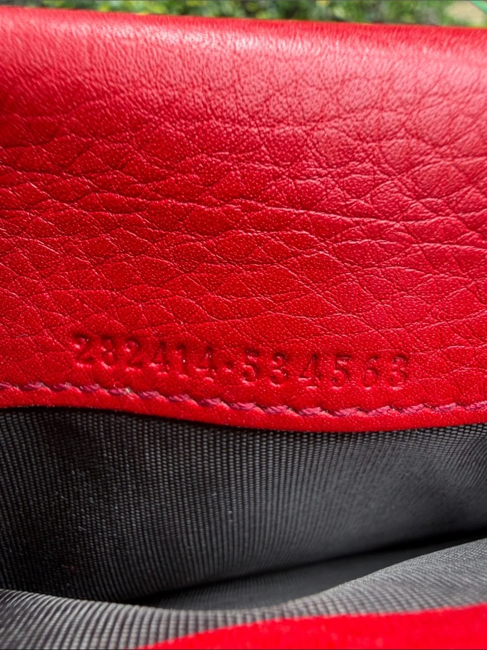 Gucci Red Pebbled Leather Continental Wallet